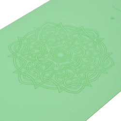 Ультрацепкий 100% каучуковый коврик для йоги Ornament Green 185*68*0,5 см нескользящий