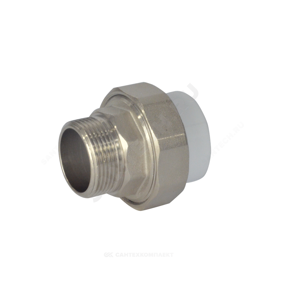 Муфта PP-R комбинированная разъемная белая Дн 20х1/2" НР усиленная VALFEX 10156015У