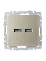 BRITE Розетка USB A+A 5В 3,1А РЮ10-1-БрШ шампань IEK