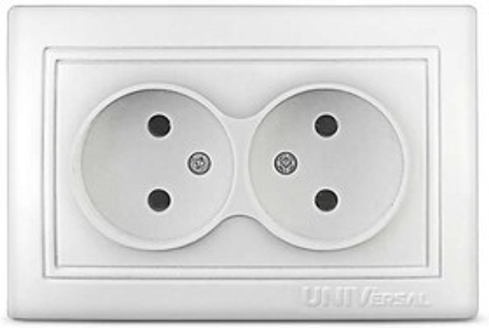 Розетка 2-м СП Севиль 16А IP20 без заземл. белый