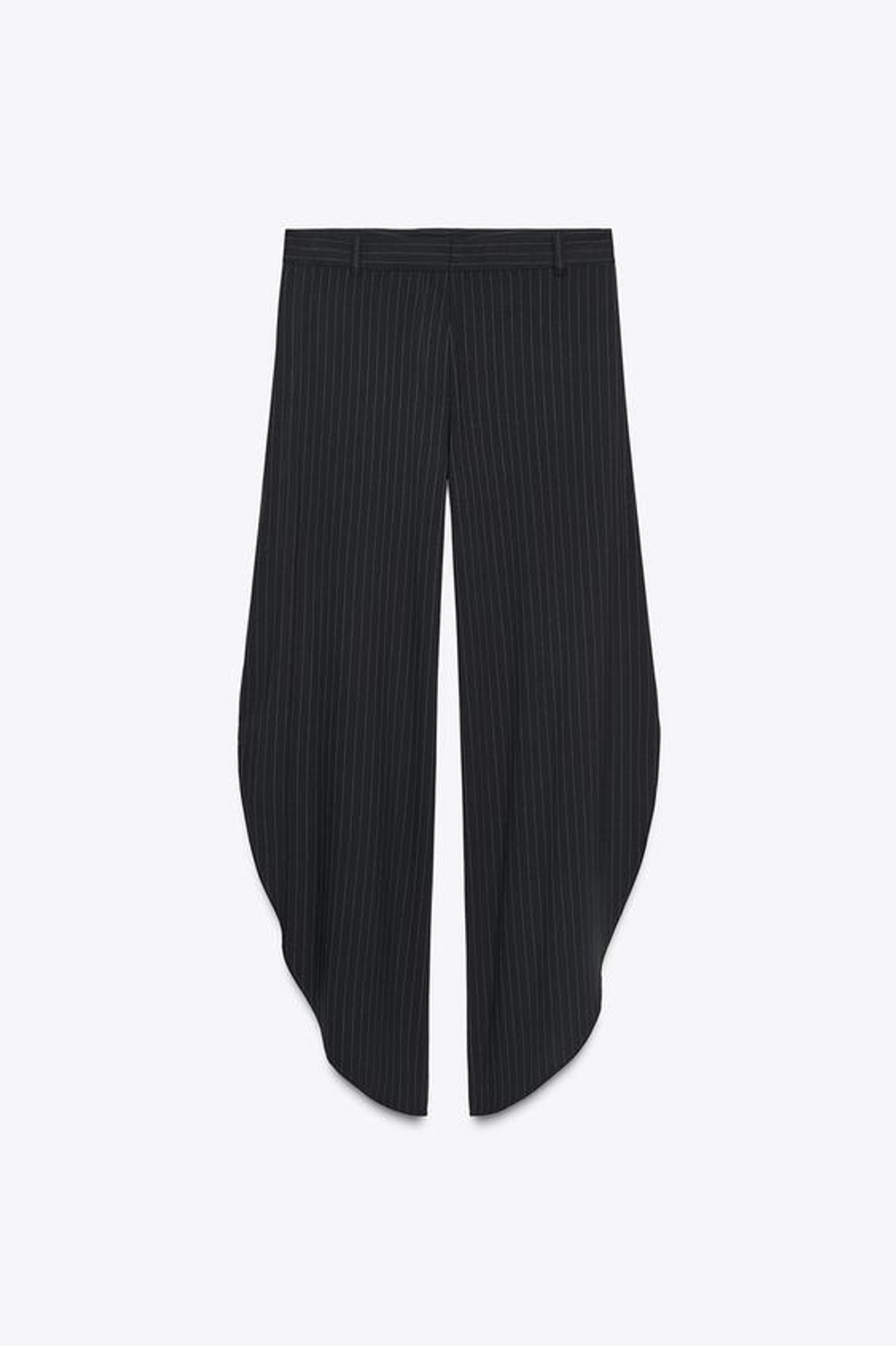 ZARA БРЮКИ В ПОЛОСКУ С РАЗРЕЗАМИ — ZW COLLECTION, ЧЕРНЫЙ