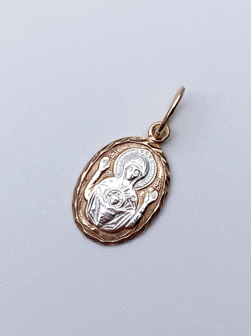 Образок из серебра/Позолота/С подвижным ухом/Неупиваемая чаша