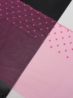 Вышивка на сетке малиновая фуксия неэластичная ширина 32 см ОТРЕЗЫ