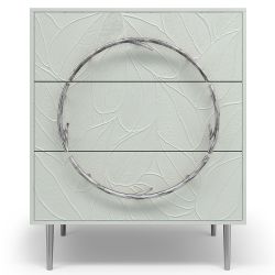 Комод Арт Колор leaves с 3-мя ящиками Стайл Сильвер Серый дым