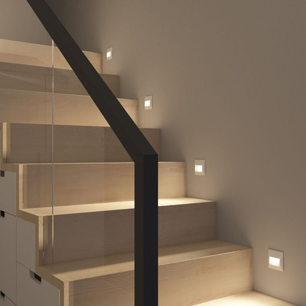 Светильник встраиваемый в стену HELM, IP65, LED 3000K, 2.5 Вт, белый, пластик