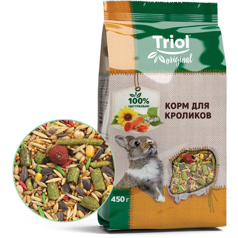 Корм для кроликов, 450г, Triol Original