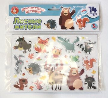 Магниты "Лесные жители". Серия Магнитные истории (европодвес, 4х20шт)