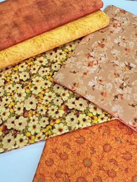 ПОДСОЛНУХИ ОРАНЖЕВЫЕ - 100% хлопок 6