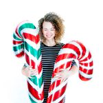 Шар (39''/99 см) Фигура, Леденец трость, Красный/Зеленый, 1 шт.