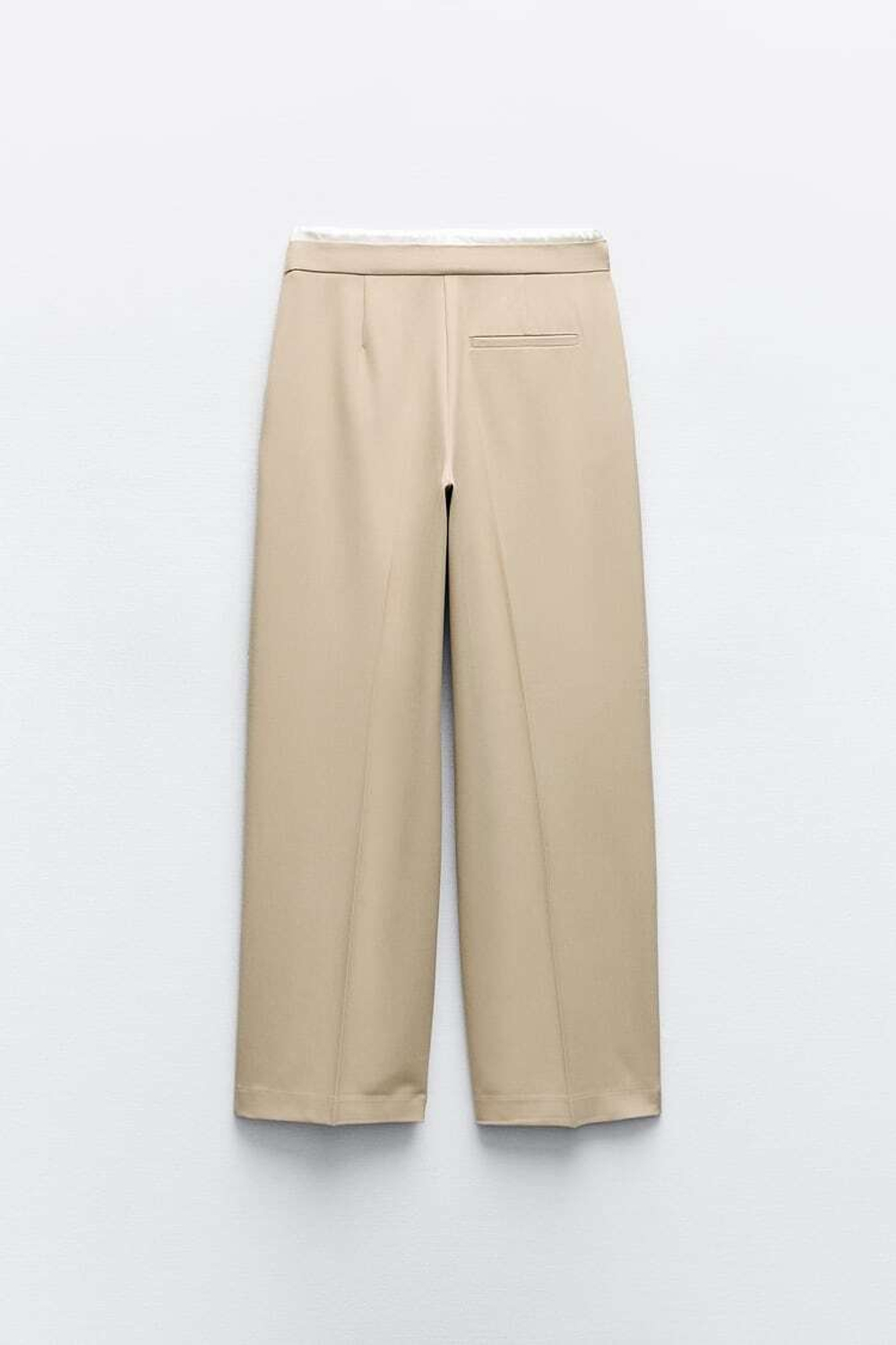 ZARA БРЮКИ-БОКСЕРЫ С КОНТРАСТНОЙ ДЕТАЛЬЮ, ПЕСОЧНЫЙ