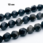 Золотой обсидиан крупной огранки бусины, размер около 10 мм, цена за 18 шт (1/2 нити)