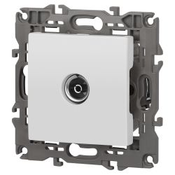 Розетка ЭРА Elegance 14-3101-01М TV одиночная, белый матовый