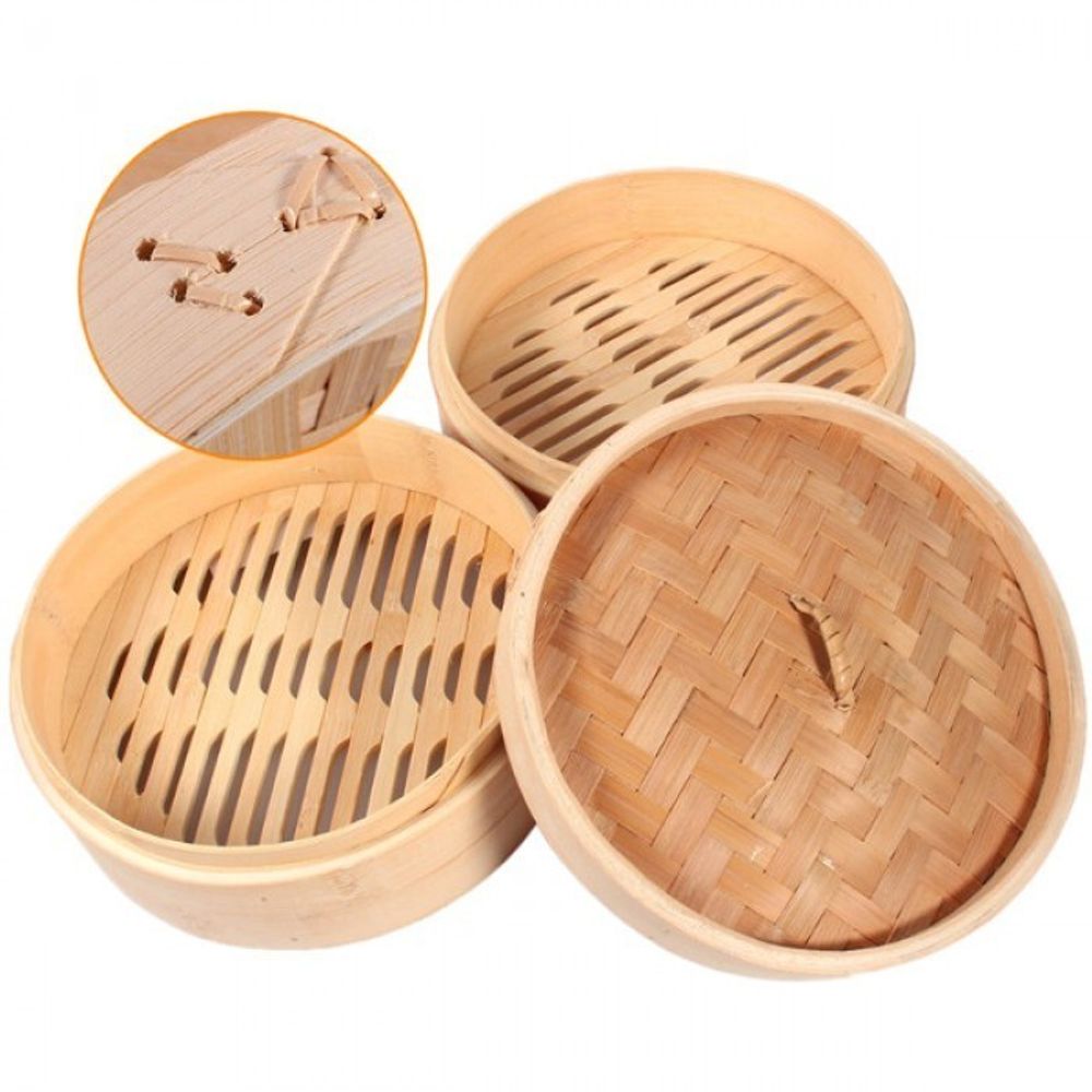 Пароварка бамбуковая Real Tang Bamboo Steamer 2 яруса 21 см