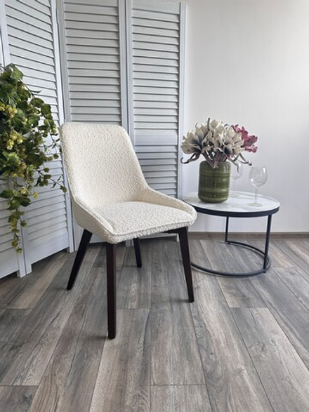 Стул М-City DISAUR Кристиан (Cristian) Белый White A2635-1A, букле, Орех