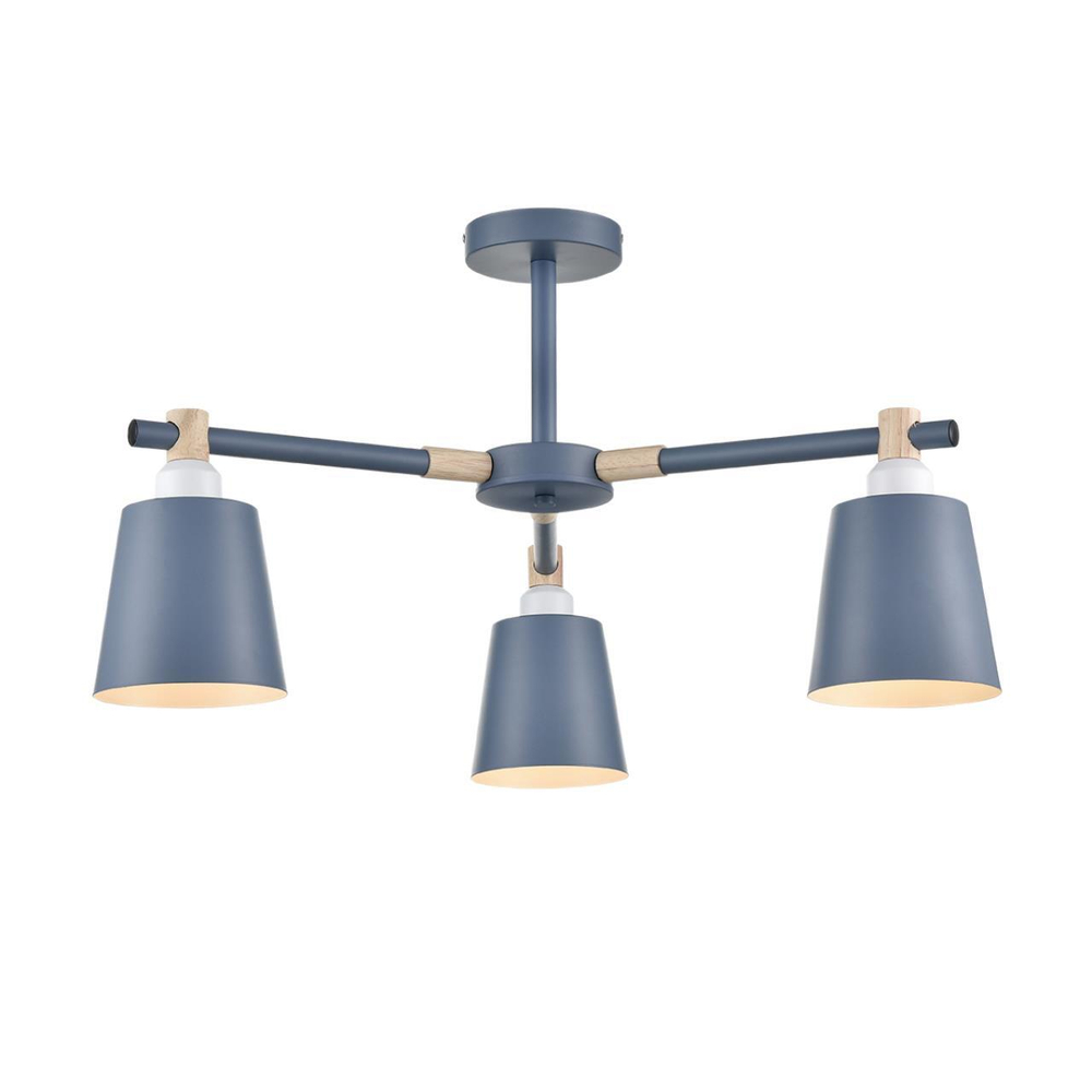 8098/3C MODERNI LN25 271 синий/синий металл, дерево/металл Люстра потолочная Е27 3*60W 220V ROSALINA