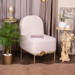 Кресло Monstera Deliciosa (Монстера) Айвори Мраморное золото