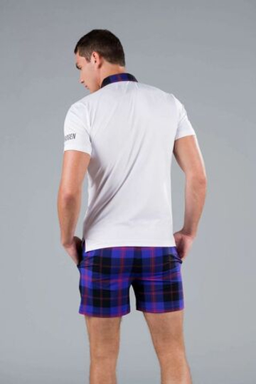 Мужское теннисное поло Hydrogen Tartan Zipped Tech Polo - белый