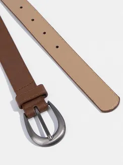 Ремень женский, ширина 2,3 см, гладкий, пряжка металл, цвет светло-коричневый