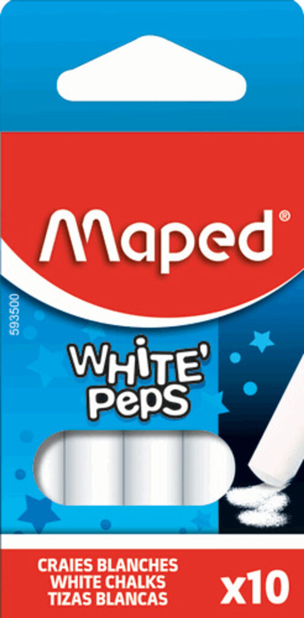 Мел белый (10шт.) КРУГЛЫЙ "без грязи"