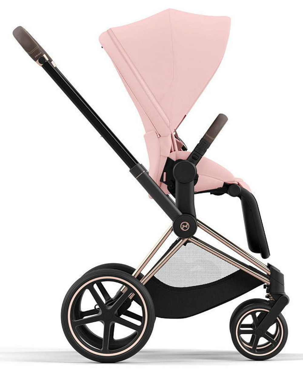 Коляска Cybex Priam IV Rosegold complete Cloud G Almond Beige Plus Base G 3 в 1 Peach Pink