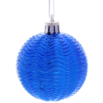 Новогодние шары 6 см (набор 6 шт) «Микс фактур», синий