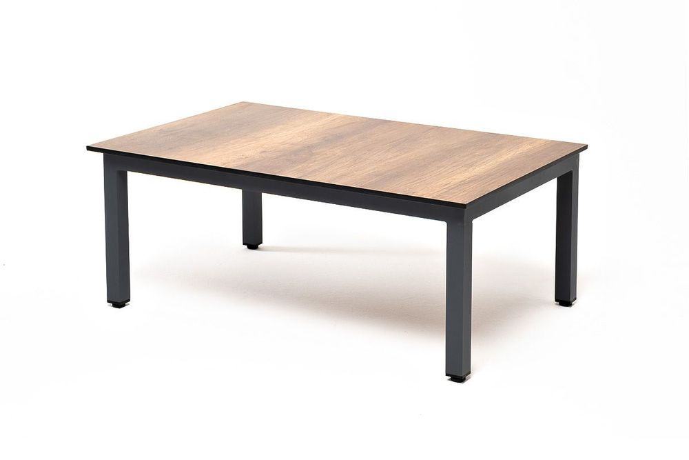 "Канны" журнальный столик из HPL 90х60, H40, каркас темно-серый (RAL 7024), цвет столешницы "дуб"