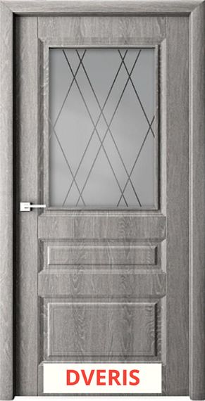Межкомнатная дверь Каскад Остекленная (Дуб Филадельфия Грей)