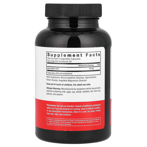 Force Factor, спермидин, 120 вегетарианских капсул (5 мг в 1 капсуле)
