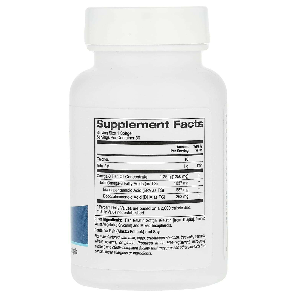 Lake Avenue Nutrition, рыбий жир с омега-3, 30 капсул из рыбьего желатина (1250 мг в 1 капсуле)