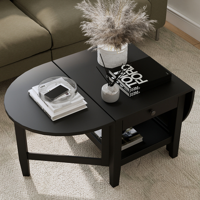 Журнальный стол с ящиком ВУХТЫМ (АРКЕЛЬСТОРП), 140х65х52 см, черный