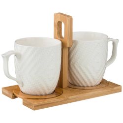 НАБОР КРУЖЕК LEFARD "NATIVE" 2 ШТ. 360 МЛ НА ПОДСТАВКЕ 26,5*11,5*15 СМ (КОР=18НАБ.)