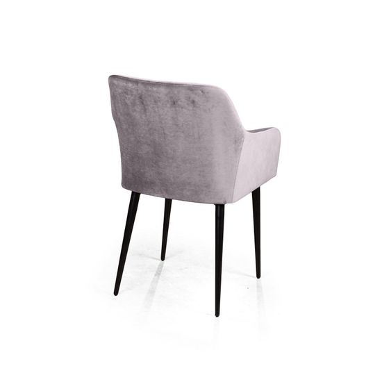 Стул с подлокотниками Robert, бархат светло-серый 26