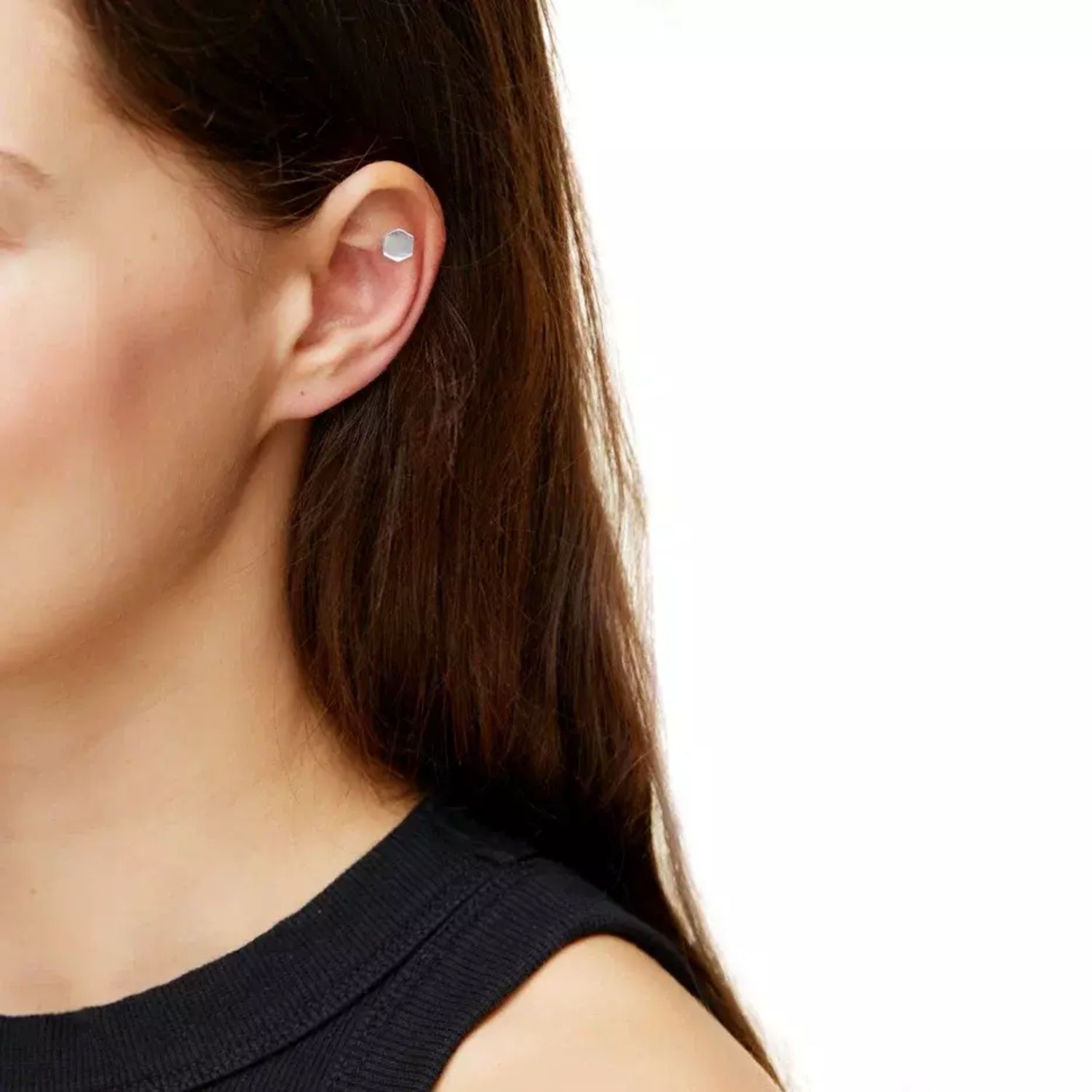 Лабрет Plain Polygon Stud Earring