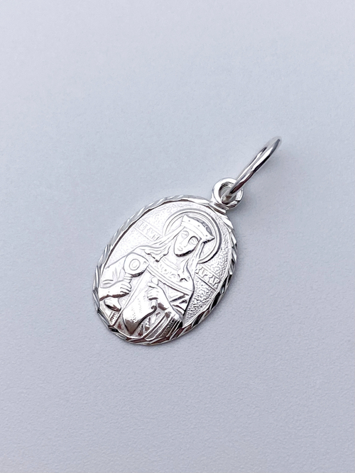Образок из серебра/Без покрытия/С подвижным ухом/Варвара