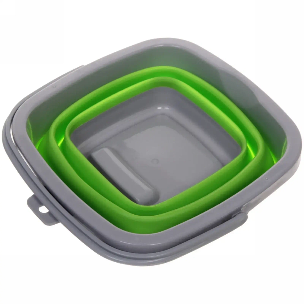 Ведро складное квадратное 5л 24х20см зеленое