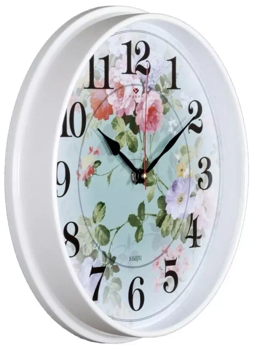 Часы настенные РУБИН  2940-109 круг d=29см, корпус белый "Лето"