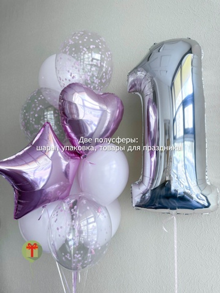 Фонтан на годик с цифрой