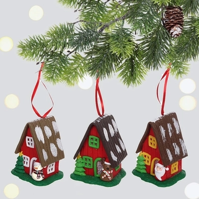 Подвеска Сandy «Новгодний домик» 8,5х7х6 см, в ассортименте