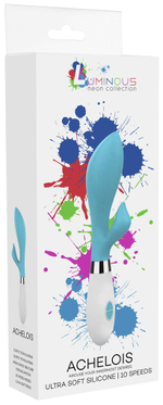 Бирюзовый вибратор-кролик Achelois - 21,8 см.