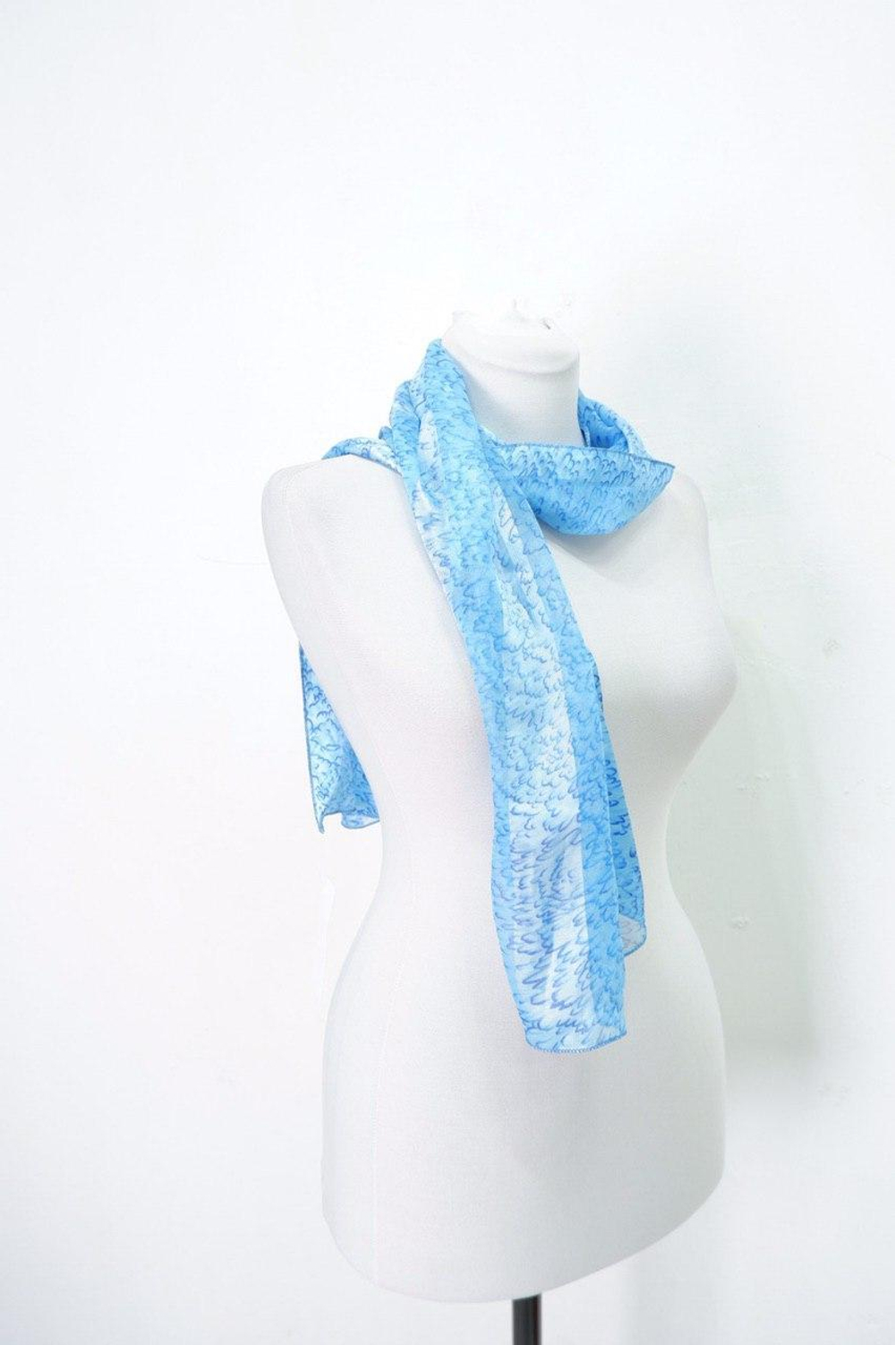 Шарф голубой