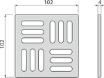 Решетка для сливных трапов AlcaPlast MPV011 102?102 мм, нержавеющая сталь
