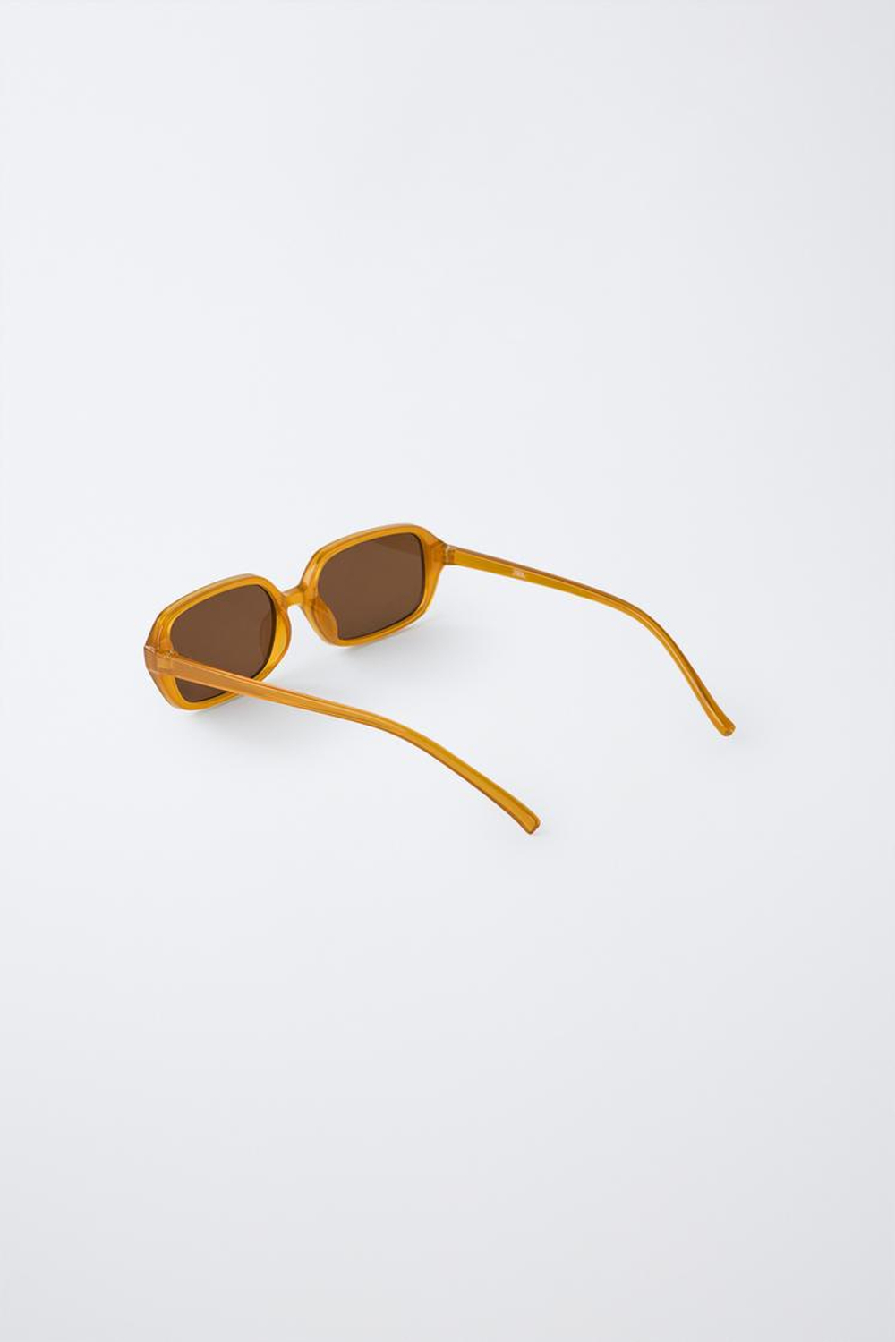 ZARA ПРЯМОУГОЛЬНЫЕ СОЛНЦЕЗАЩИТНЫЕ ОЧКИ В ПЛАСТИКОВОЙ ОПРАВЕ, КАРАМЕЛЬНЫЙ