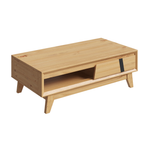 Стол журнальный ALINA из дерева, цвет светлое дерево/ черный