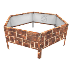 Клумба многоугольная оцинкованная с ножками 1 ярус Кирпич