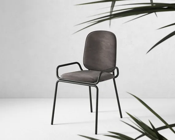 Стул Ror, Double Frame, серый велюр