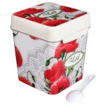 Емкость с ложкой 1,2 л., Маки, Чай (комплект 12 шт)