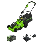 Аккумуляторная газонокосилка Greenworks GD40LM16XK5 40В (1 x 5 Ач, ЗУ) нож 41 см, 2517907UG
