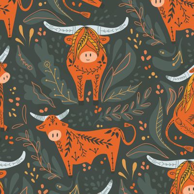 Быки с фолк узором