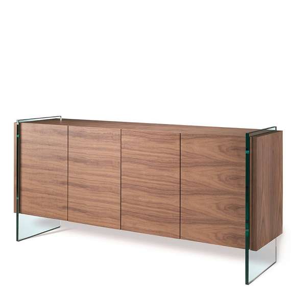 Комод Angel Cerda 3057, 170х77 см, шпон ореха, стекло