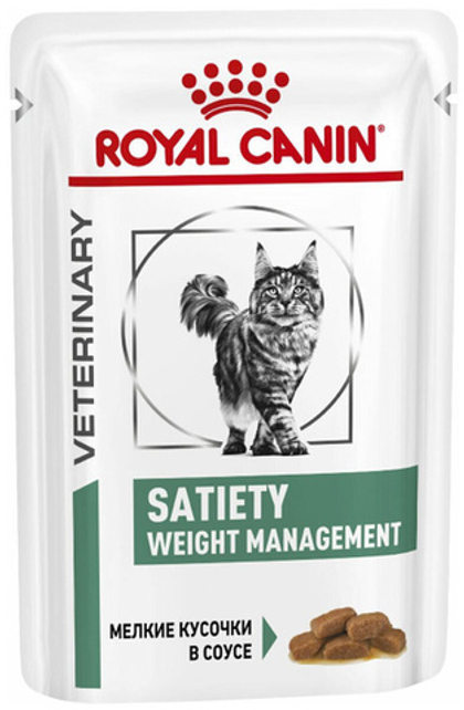 ROYAL CANIN Satiety Weight Management Корм консервированный полнорационный для взрослых кошек для снижения веса, кусочки в соусе, 85 г